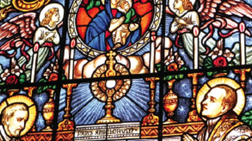 Imagem vitral da igreja perpetuo socorro em sao joao da boa vista do artigo As características da Espiritualidade Redentorista