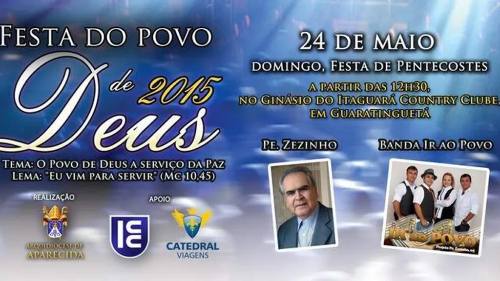 Imagem festa do povo de deus do artigo Festa do Povo de Deus terá Padre Zezinho e caminhada pela paz em Guaratinguetá (SP)
