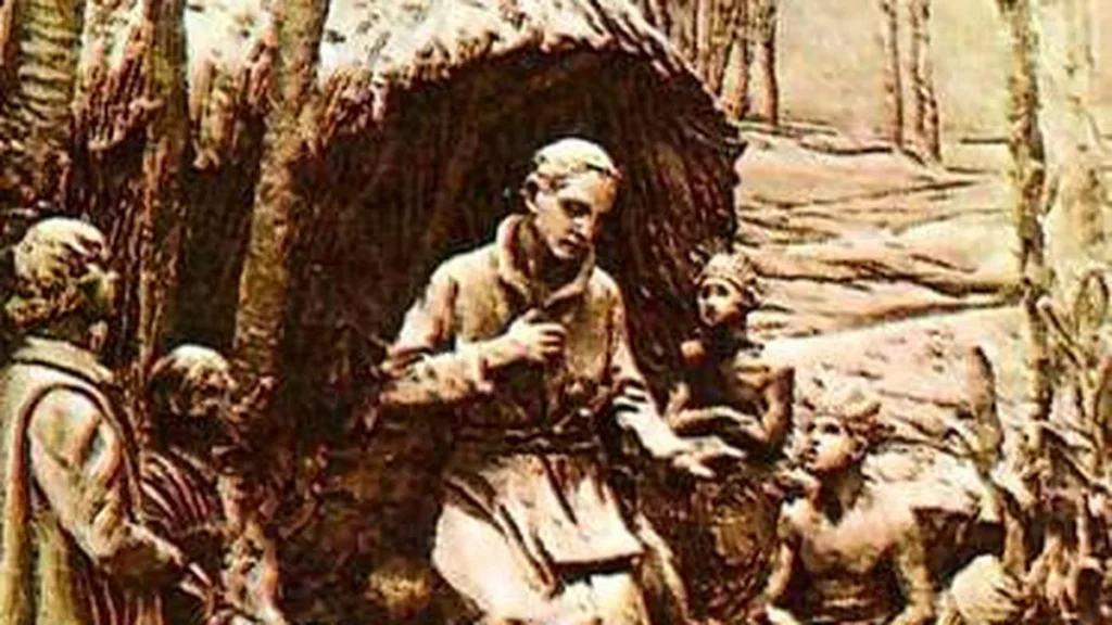 Imagem anchieta com os indigenas do artigo História da Igreja na América Latina: O Sistema Educacional