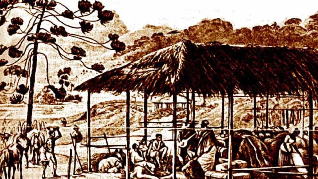 Imagem rancho dos tropeiros do artigo História da Igreja na América Latina: Diversificação regional e integração ao mercado mundial