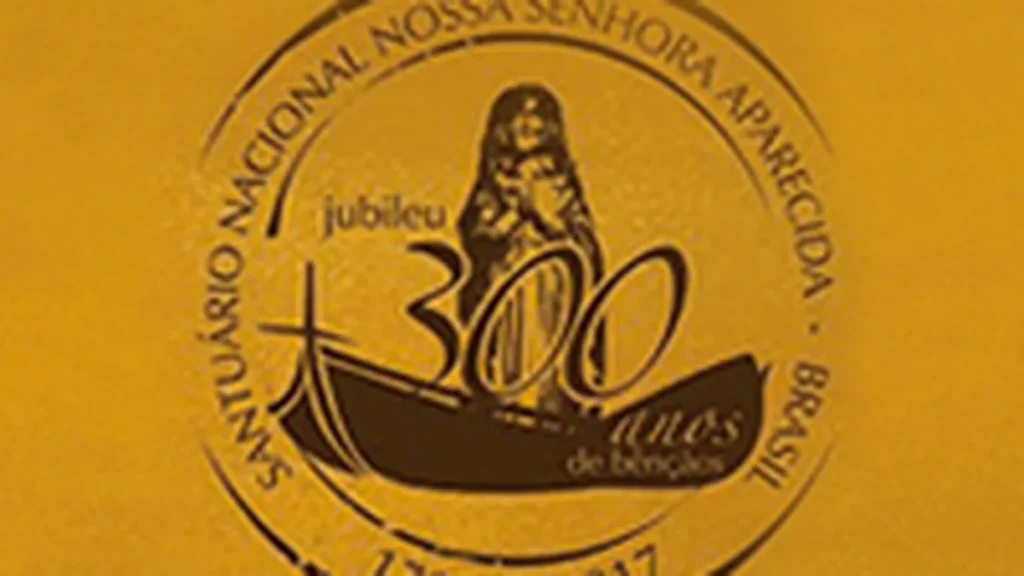 Imagem selo300anos do artigo Hino e letra das músicas da missa jubilar dos 300 anos