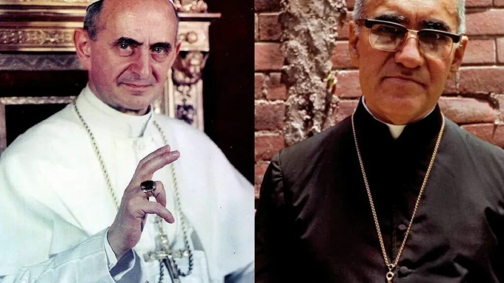 Imagem Paulo VI e Dom Romero do artigo Papa Francisco autoriza canonização de Paulo VI e Dom Oscar Romero