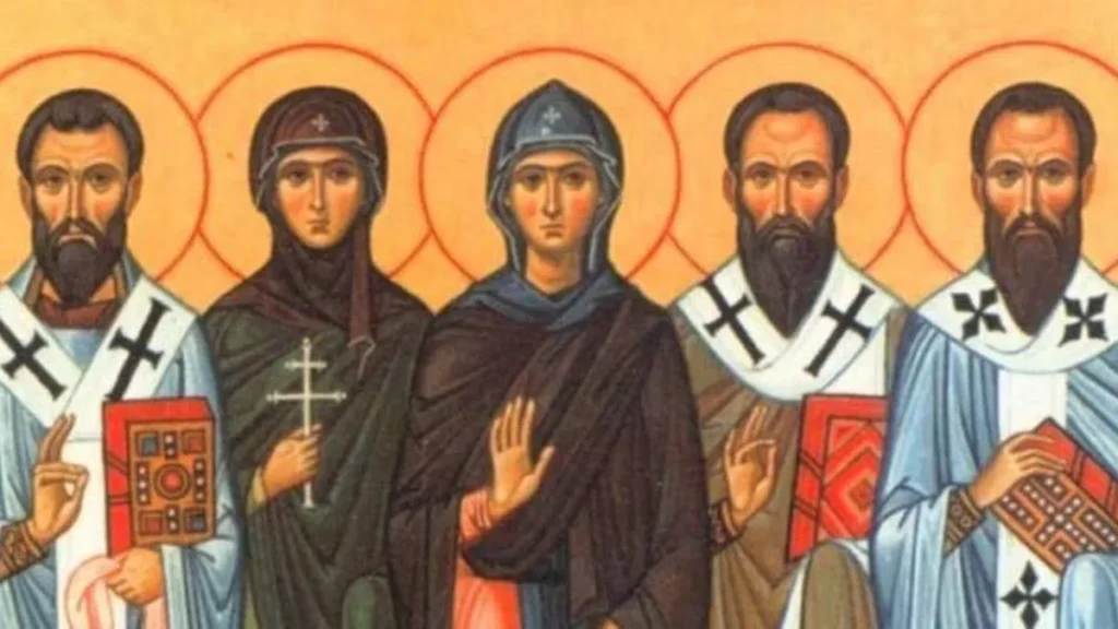 A família de santos: São Gregório, Santa Macrina, Santa Emília, São Pedro e São Basílio Magno.