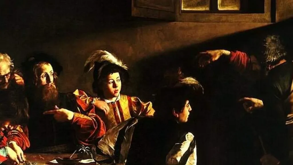 Imagem Vocacao de Sao Mateus Caravaggio do artigo Mateus, um publicano chamado a ser apóstolo