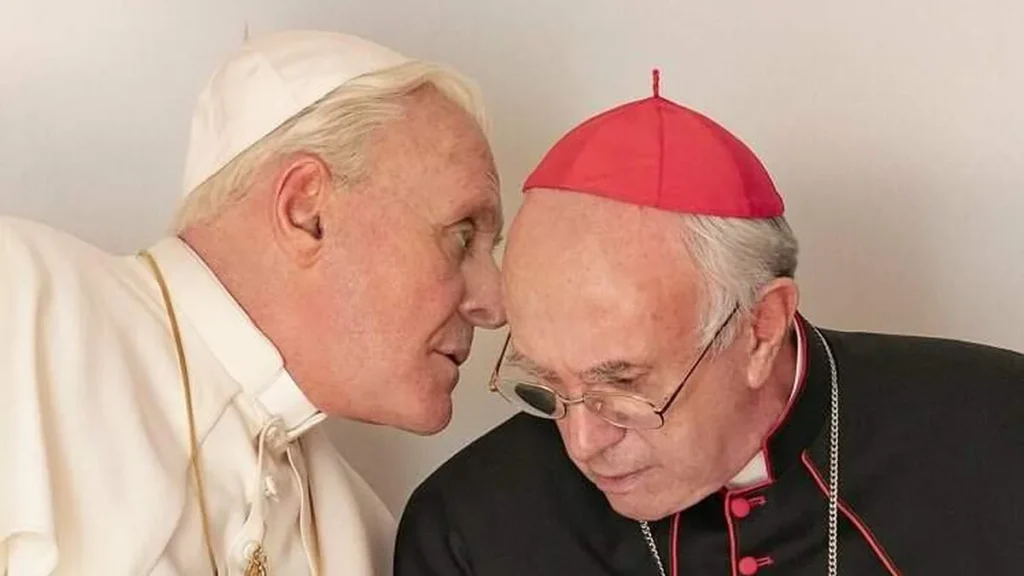 Imagem dois papas netflix do artigo Filme mostra Papa Francisco e Bento XVI dividindo uma história