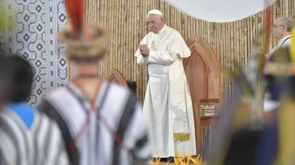Encontro do Papa Francisco com os povos da Amazônia em Puerto Maldonado, no Peru.