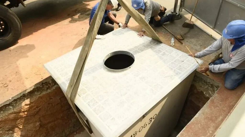 Imagem Lixeira subterranea no Santuario de Aparecida do artigo Santuário inicia projeto de ‘lixeira subterrânea’