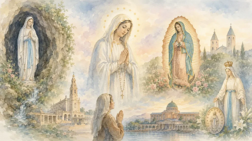 Imagem aparicoes marianas do artigo “Ensina teu povo a rezar”: as orações ensinadas por Nossa Senhora