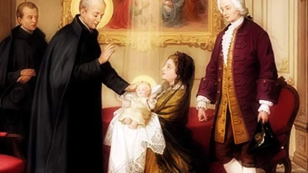 Pintura retrata visita do santo. Quadro está no museu de Santo Afonso em Marianella na Itália