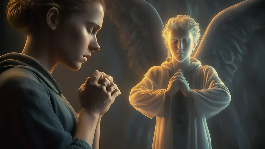Imagem adolescente rezando para o anjo da guarda do artigo Posso colocar nome no meu anjo da guarda?