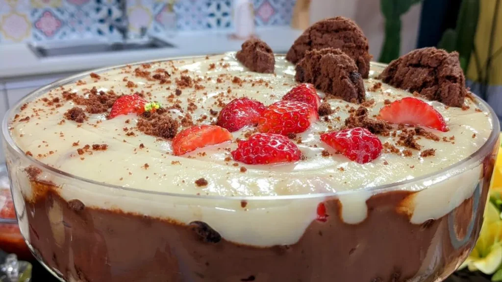 Imagem Pave de cookies com morango do artigo Impressione seu par no "Dia dos Namorados" com 10 receitas maravilhosas