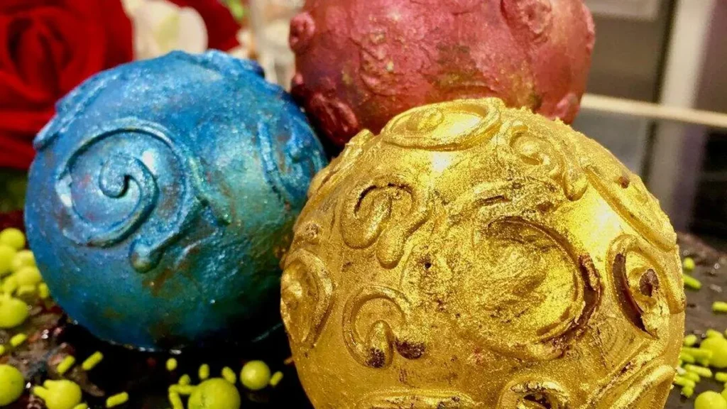 Imagem bolas de guirlanda do artigo Arte e Culinária: Bolas de Natal de chocolate por Marion Brasil