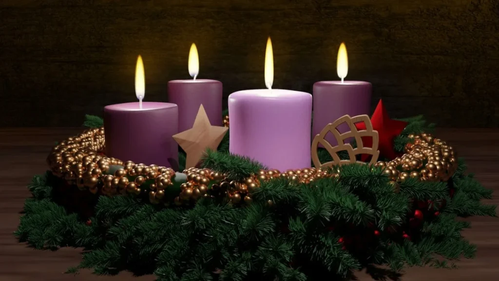 Imagem velas roxas no tempo do advento do artigo 4ª Semana do Advento - Oração para dizer sim à vontade de Deus