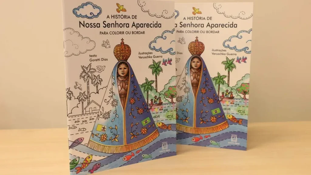 Imagem Goretti Dias do artigo Livro para colorir e bordar de Nossa Senhora busca unir a família