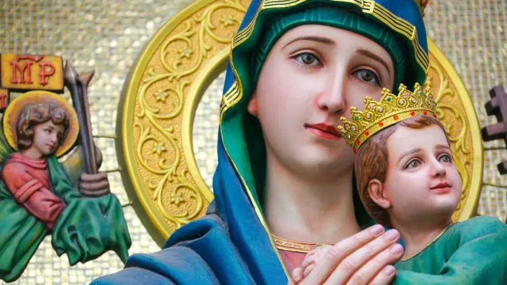 Imagem perpetuo socorro do artigo Espiritualidade do Ícone da Mãe do Perpétuo Socorro: manifestou-se como misericórdia