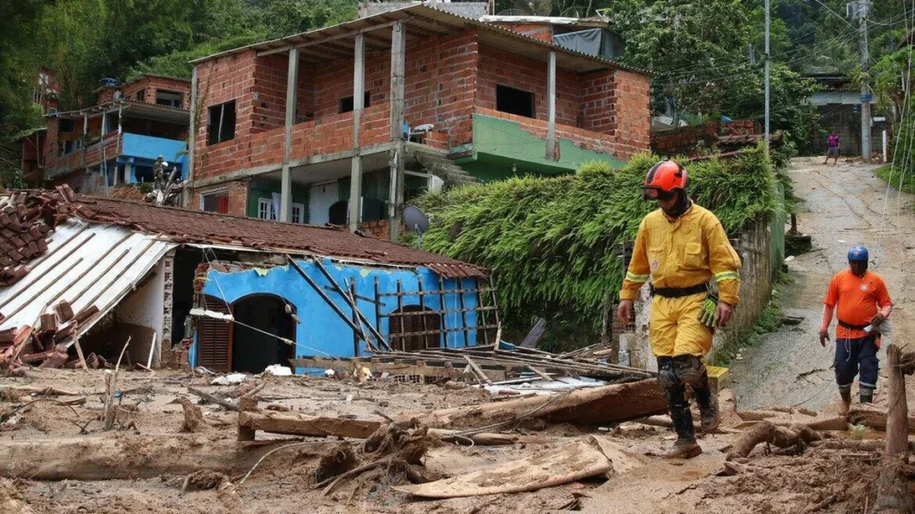 Imagem tragedia no litoral norte sao sebastiao do artigo Chuvas no Litoral Norte de São Paulo podem ser consequência do aquecimento global