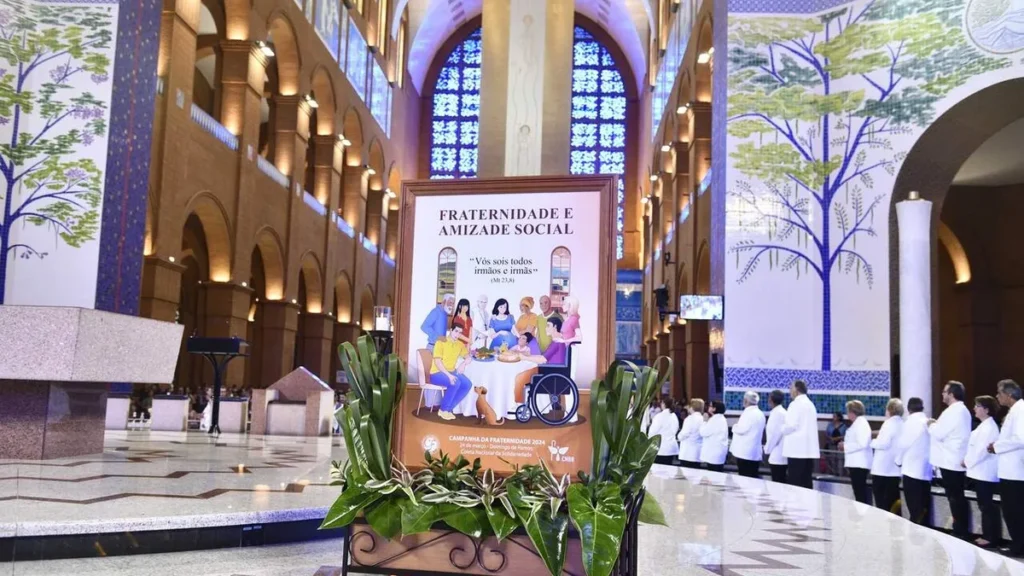 Imagem Cartaz da CF 2024 em Aparecida do artigo Santa Missa no Santuário abre Campanha da Fraternidade 2024