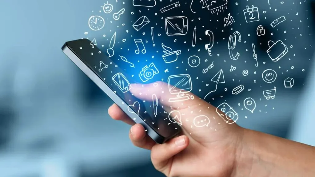 Imagem Celular na mao icones de redes sociais do artigo Dias com Mentiras