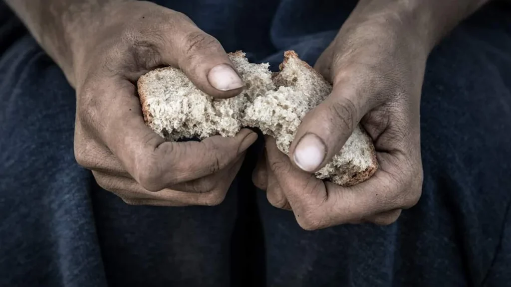 Imagem Maos partindo um pao do artigo A tragédia da fome