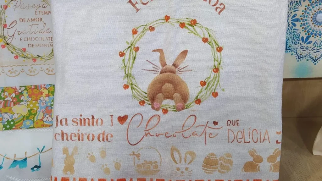 Imagem WhatsApp Image 2023 03 01 at 16.27.01 do artigo Pano de prato “Feliz Páscoa” (Pintura em Tecido) – Faça Você Mesmo