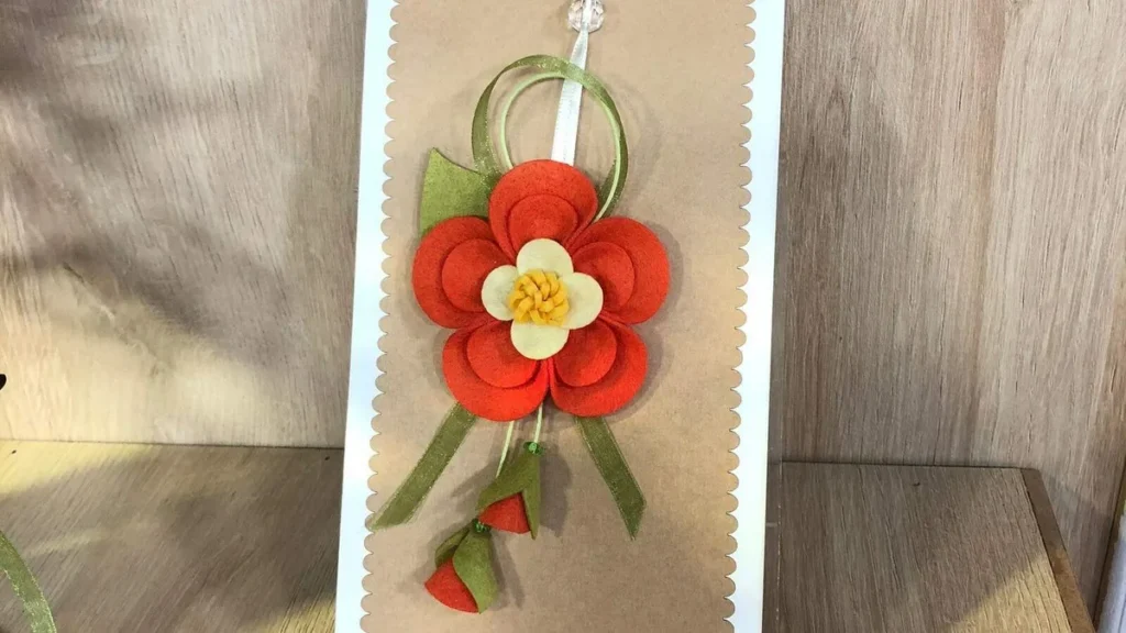 Imagem chaveiro de flor em feltro laranja do artigo Chaveiro de Flor em Feltro