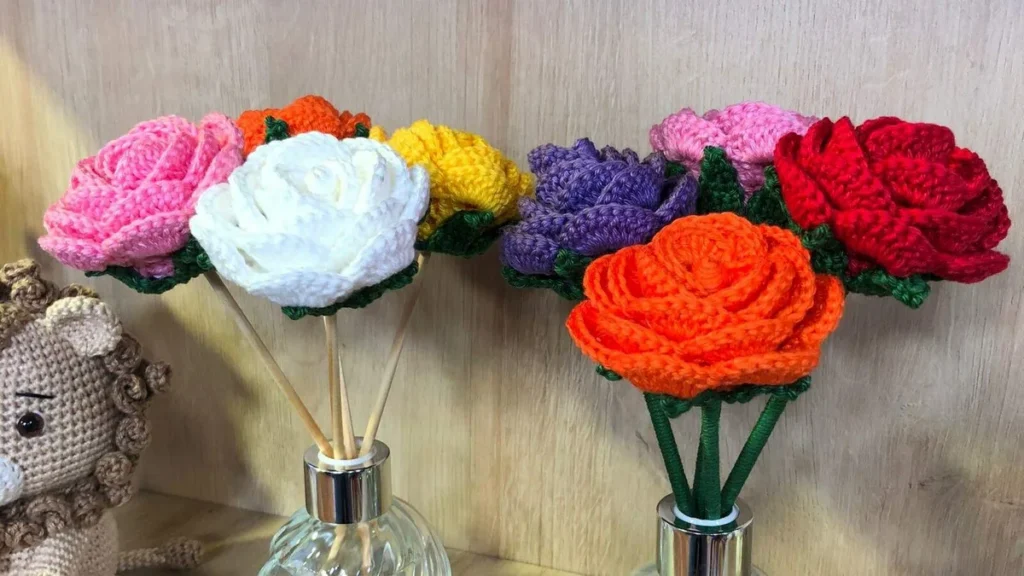 Imagem rosa amigurumi do artigo Rosa em crochê (Fio Amigurumi)