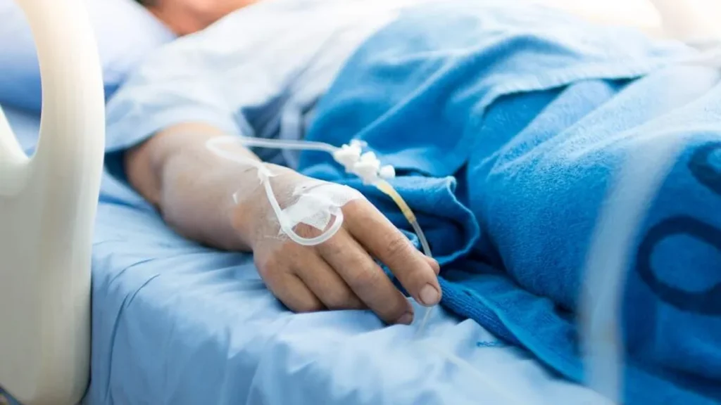 Paciente fazendo tratamento em hospital