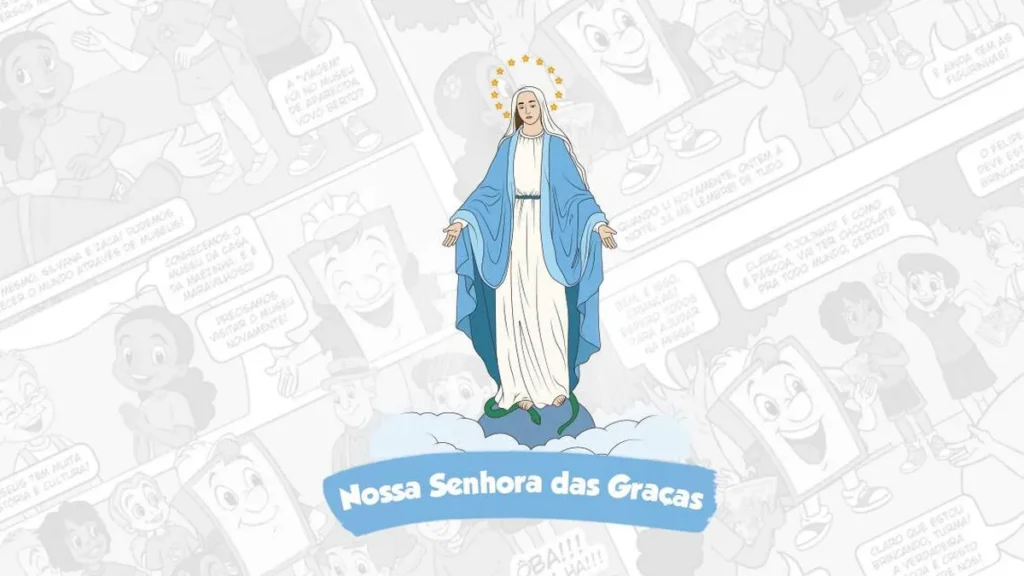 Imagem Destaque N. Sra. das GracYas do artigo Nossa Senhora das Graças para colorir