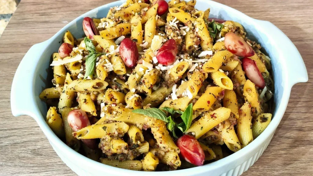 Imagem Penne com pesto de pinhao do artigo Penne com Pesto de Pinhão - Sabor de Vida