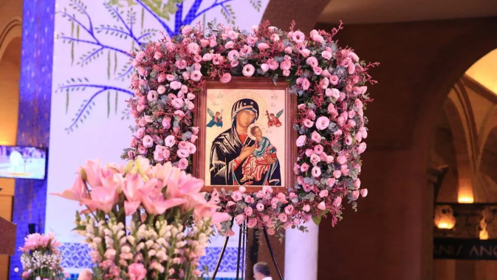Imagem icone de Nossa Senhora do Perpetuo Socorro na celebracao no Santuario Nacional do artigo Santuário celebra a memória litúrgica de Nossa Senhora do Perpétuo Socorro