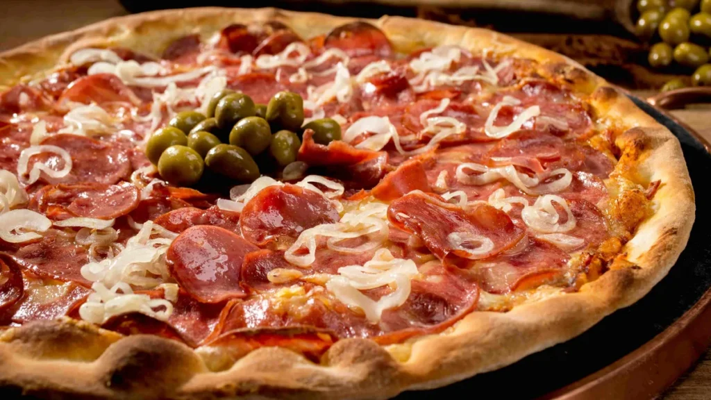 Imagem pizza de calabresa do artigo O que você sabe sobre o Dia da Pizza?