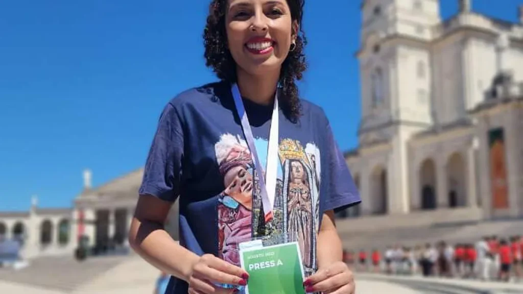Imagem JM na JMJ Priscila Ferreira do artigo Projeto Jovens de Maria marca presença na Jornada Mundial da Juventude 2023