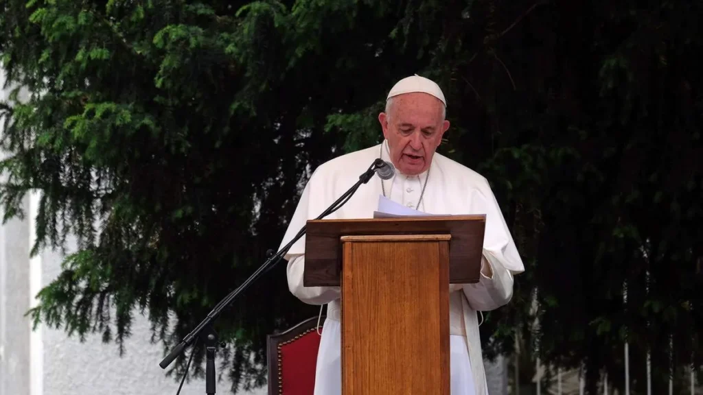 Imagem Papa Francisco falando em publico do artigo Homilia para os jovens: breve, clara e afetuosa