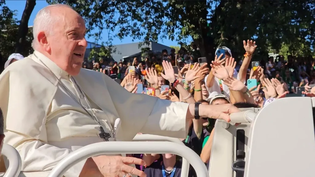 Imagem Papa na JMJ do artigo A mensagem central do Papa para a juventude