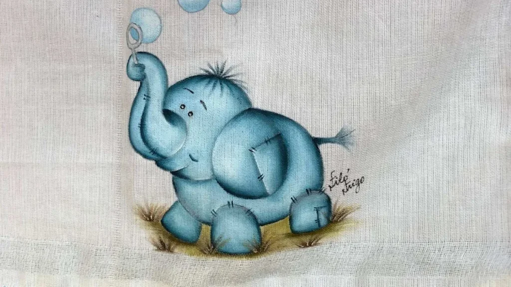 Imagem pintura em fralda do artigo Pintura em Fralda Colorida Tema Elefantinho - Faça Você Mesmo