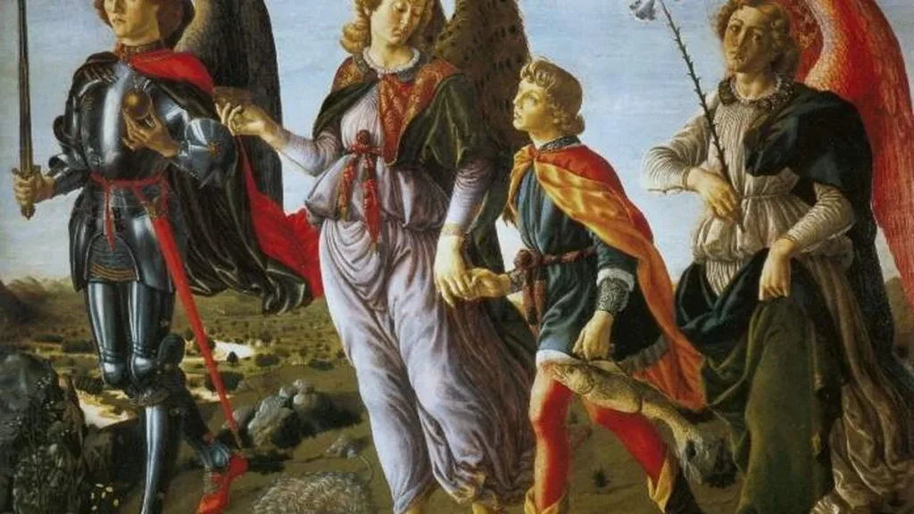Da esquerda para a direita: São Miguel, São Rafael e São Gabriel