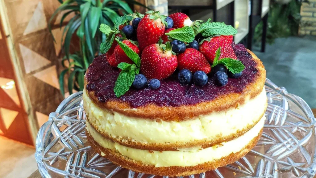 Imagem naked cake de frutas vermelhas frescas do artigo Naked Cake de Frutas Vermelhas Frescas – Sabor de Vida