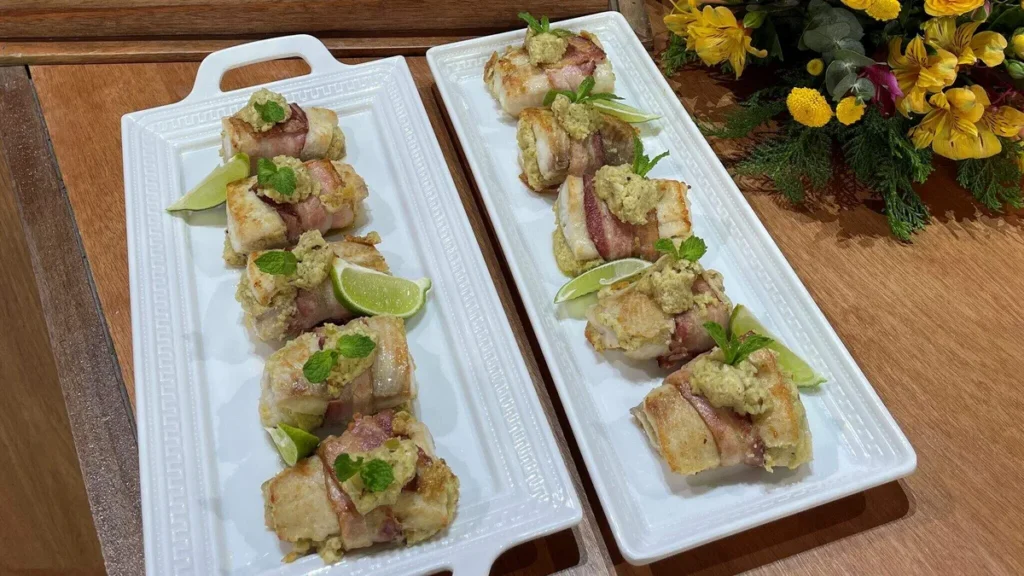 Imagem peixe com tapenad do artigo Peixe com Tapenad Enrolado com Bacon – Sabor de Vida