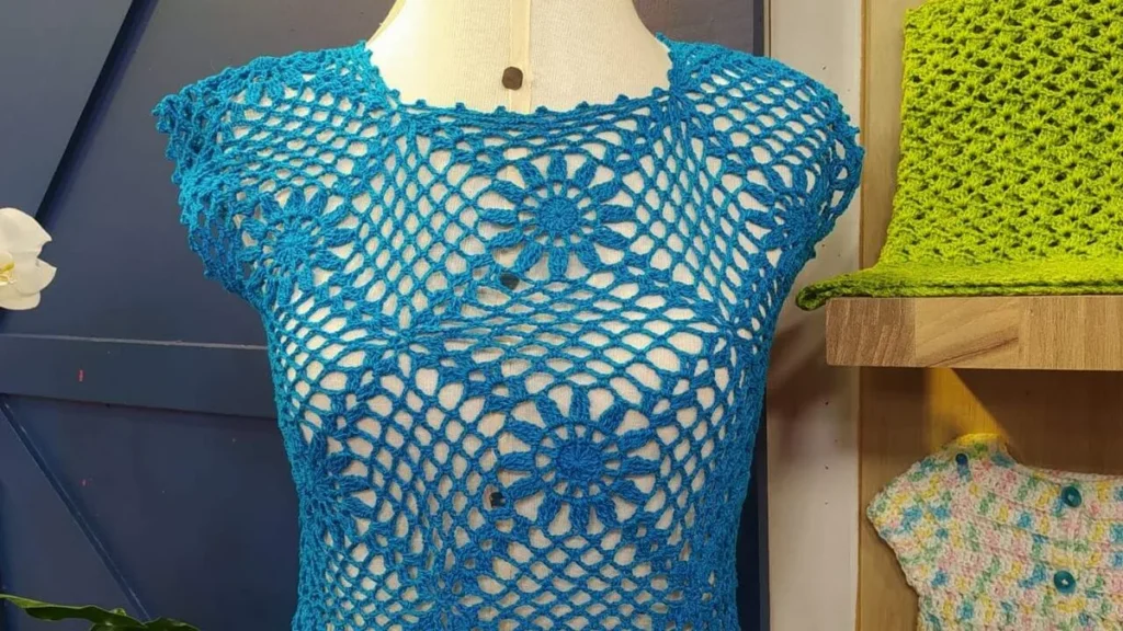 Imagem regata croche do artigo Regata squares em crochê (fio Camila Fashion) - Faça Você Mesmo