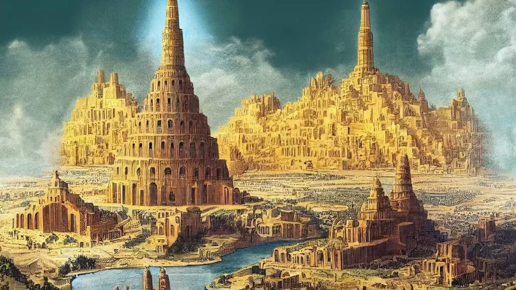 Imagem Ilustracao da Torre de Babel do artigo Curiosidades da história: A Torre de Babel de fato existiu?