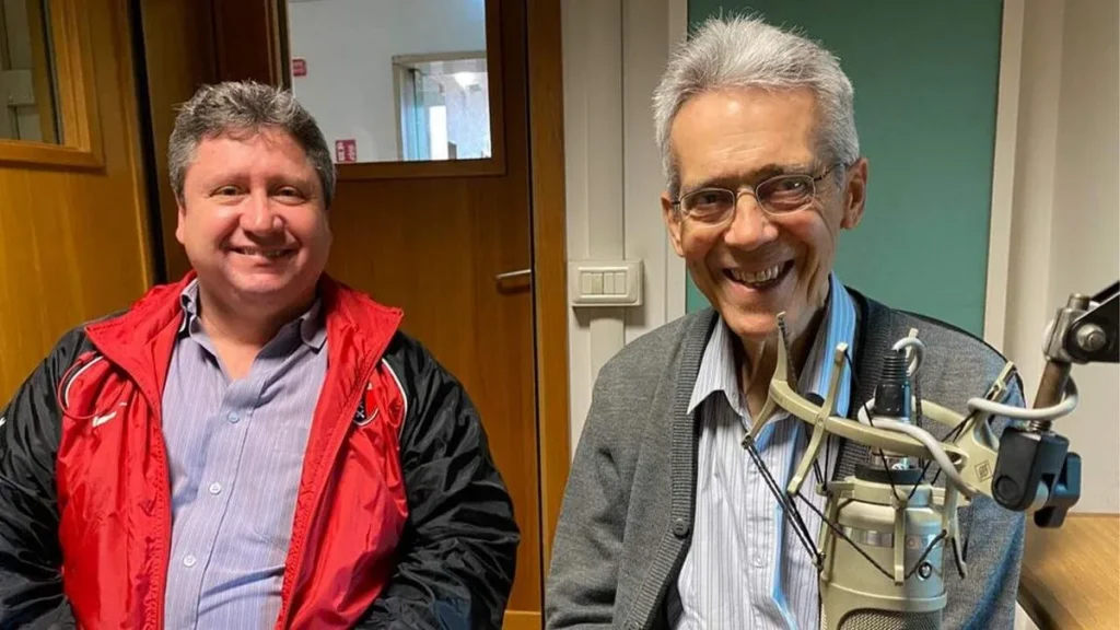 Imagem Padre Catalfo e Padre Domingos na Radio Vaticano do artigo Redentoristas falam de encontro com o Papa na Rádio Vaticano