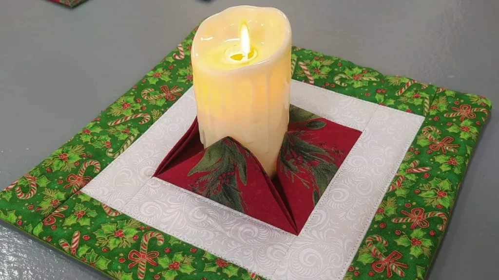 Imagem porta vela do artigo Porta-vela ou Mug Rug em patchwork - Faça Você Mesmo