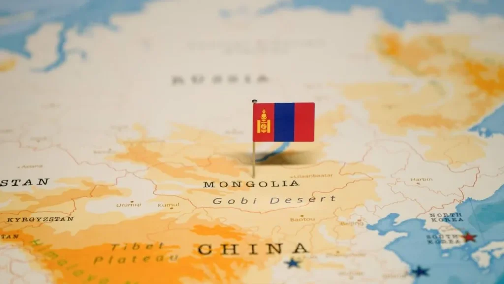 Imagem Mapa da Mongolia do artigo A Igreja na Mongólia: a missão entre os tártaros e mongóis