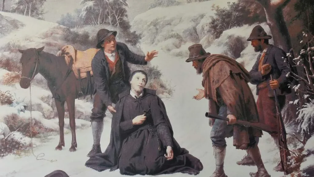 São Geraldo, atacado por bandidos em uma viagem, foi derrubado e ferido. Convencidos por ele, foi levado ao convento de Materdomini, onde disse que os homens o haviam ajudado e onde pediu para que lhes dessem alimento, referindo-se a eles como “bons