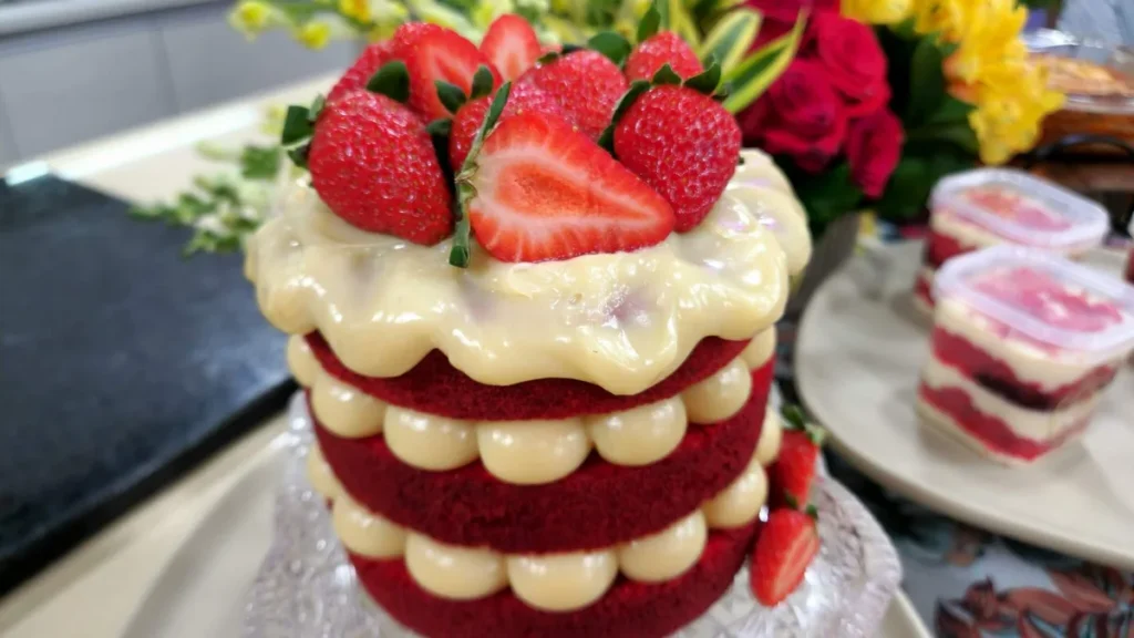 Imagem naked cake red velvet do artigo Naked Cake Red Velvet - Santa Receita