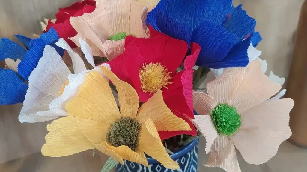 Imagem flor cosmo do artigo Flor cosmo em papel crepom italiano - Faça Você Mesmo