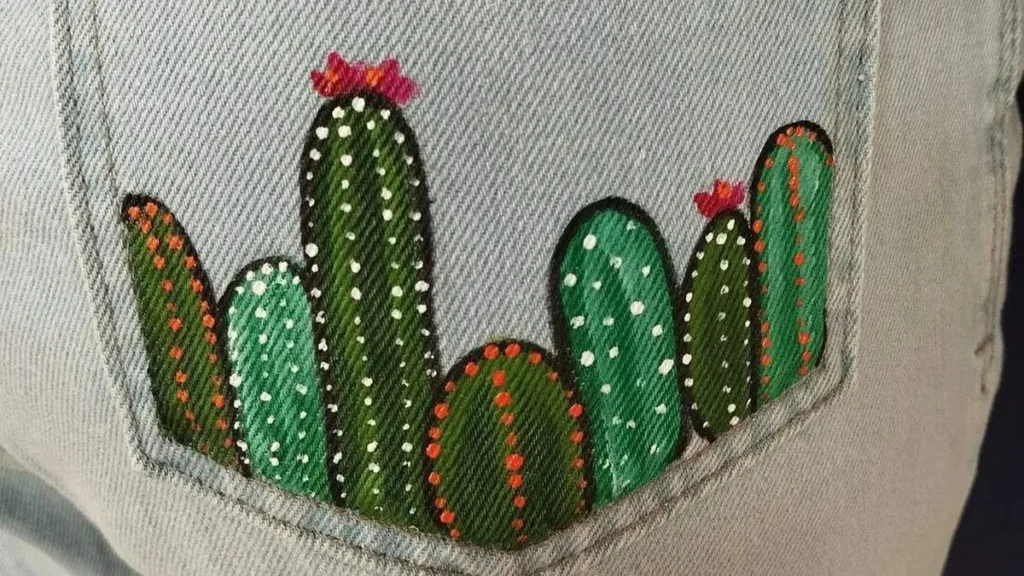 Imagem pintura jeans do artigo Customização de bolso com pintura em tecido - Faça Você Mesmo