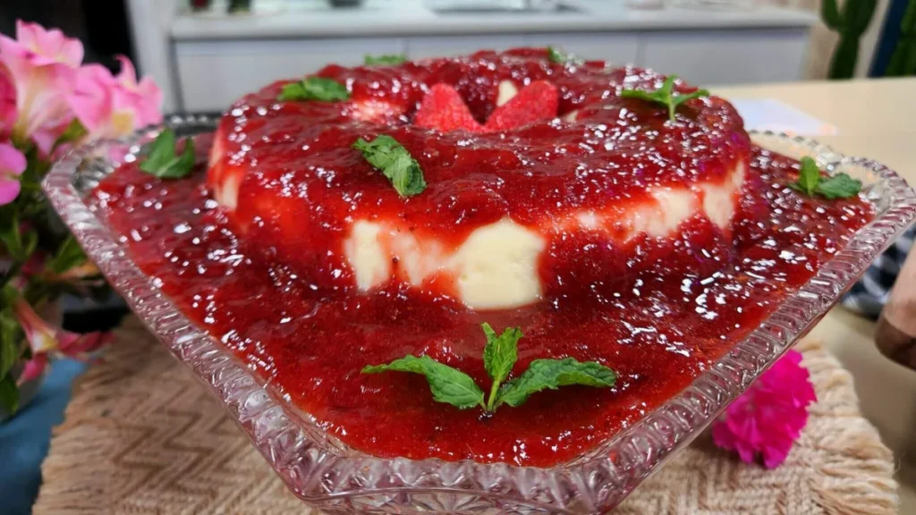 Imagem pudim de leite ninho geleia do artigo Pudim de Leite Ninho com Geleia de morango - Santa Receita
