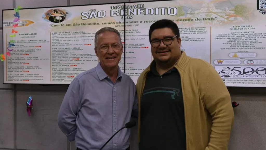 Imagem Julio Ferraz em entrevista ao Jornal Regional do artigo Festa de São Benedito em Aparecida lança programação oficial de 2024