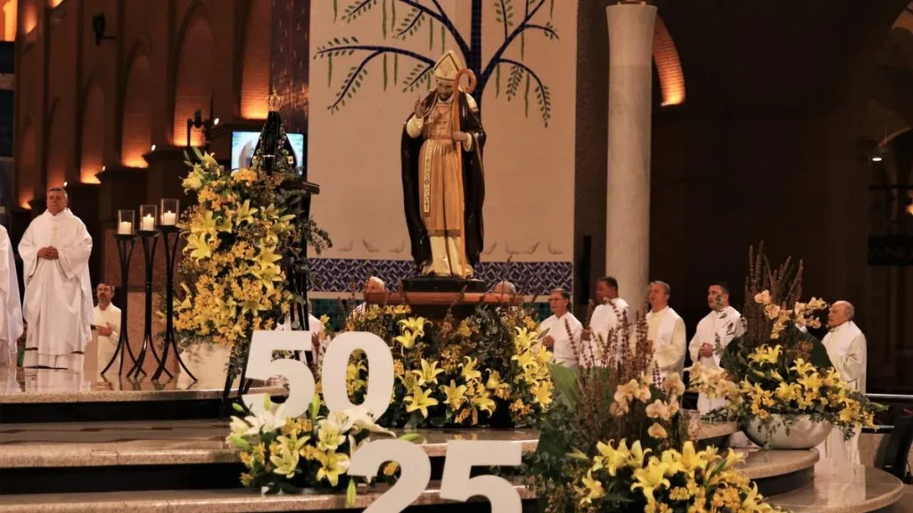 Imagem Missa Jubileu Redentoristas Jul2023 Santo Afonso do artigo Província Nossa Senhora Aparecida celebra seus jubilares no Santuário Nacional